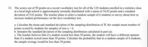 (Stats)The scores out of 50 points on a record on a recent vocabulary test for all the 120 students