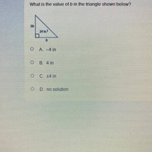 Can anyone help me with this? what is the value of b in the triangle shown below?