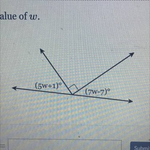 Solve for the value of w