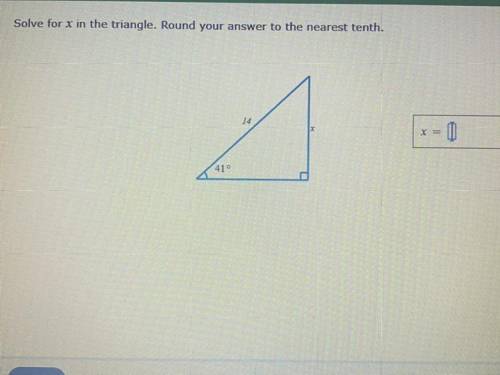 Help!?:( 
solve x in the triangle