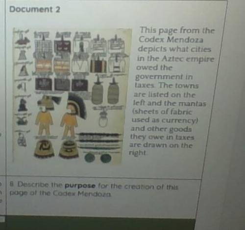 Describe the purpose for the creation of thus page of the codex mendoza?