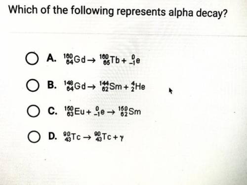 Which of the following represents alpha decay?