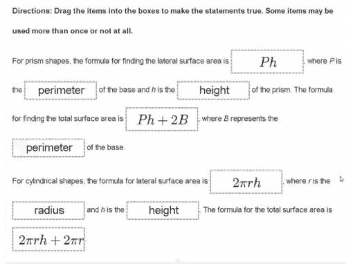 For prism shapes, the formula for finding the lateral surface area is - in image