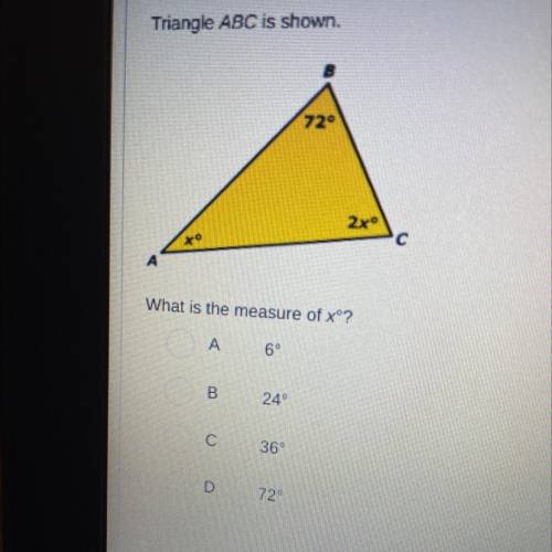 Triangle ABC is shown
What is the measure of xº?
Help!
