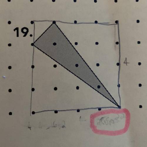 MSA pg 16 #15-25

Each square is a unit what is the area of this please explain the way you did it
