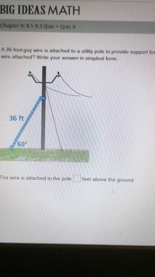 A 36-foot guy wire is attached to a utility pole to provide support for the pole. The wire forms a