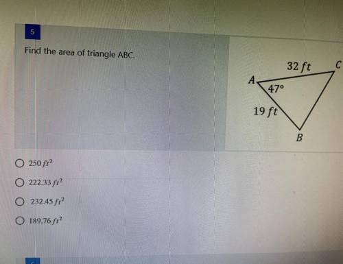 Find the area of triangle ABC.