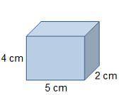 A box that measures 4 centimeters by 5 centimeters by 2 centimeters.

What is the volume of the re