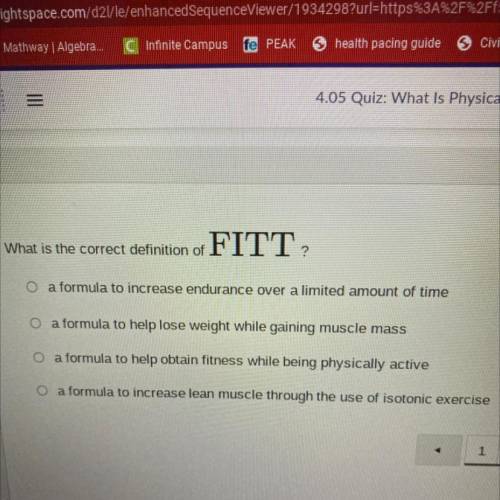 What is the correct definition of FITT
?