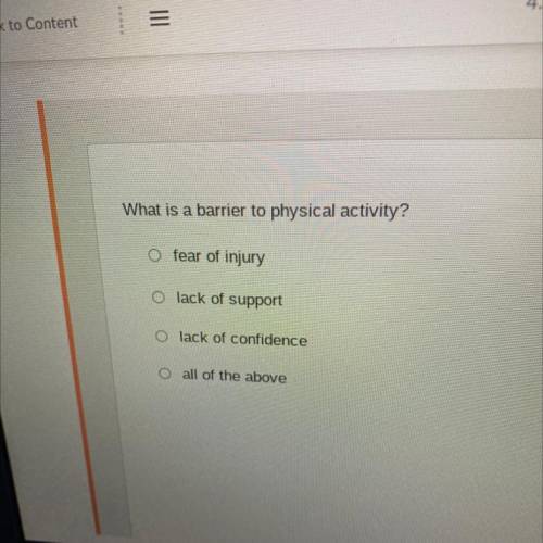 What is the barrier to physical activity