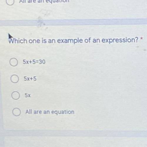 Which one is an example of an expression?