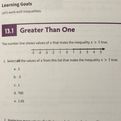 Select all the values of x from this list that make the inequality