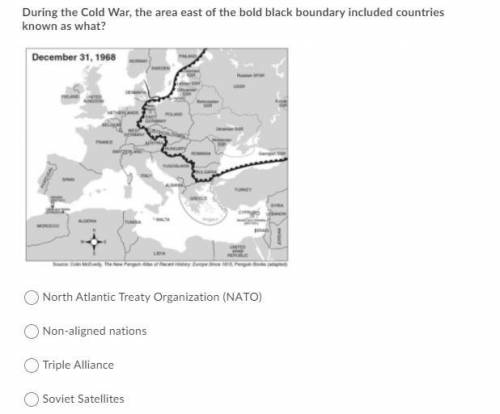 During the cold war the area east of the bold black boundary included countries known as what