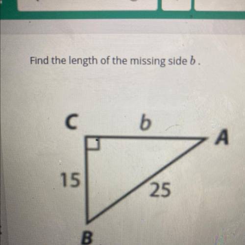 Find the length of the missing side b