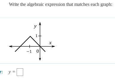 Write the algebraic expression that matches each graph: