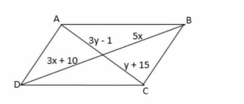 Given the following parallelogram find the lengths of segments AC and BD