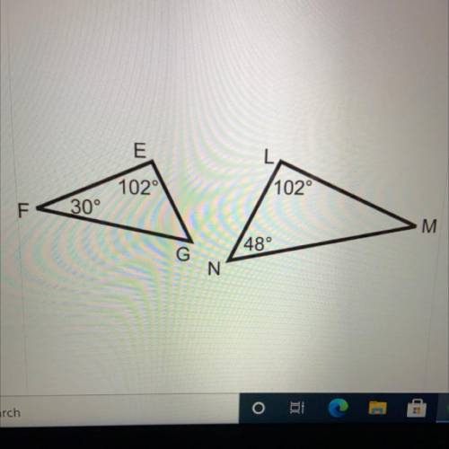 Are the two triangles similar? Explain your answer.