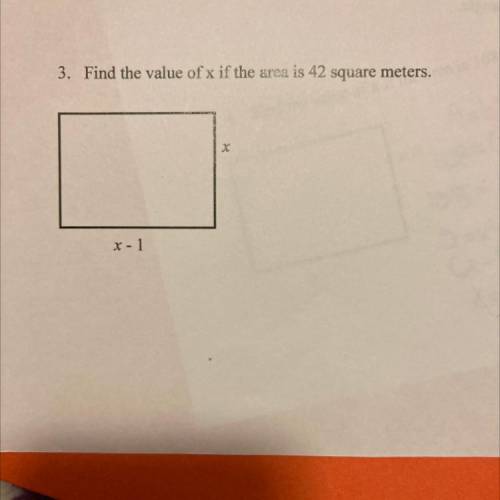 Find the value of x if the area is 42 square meters