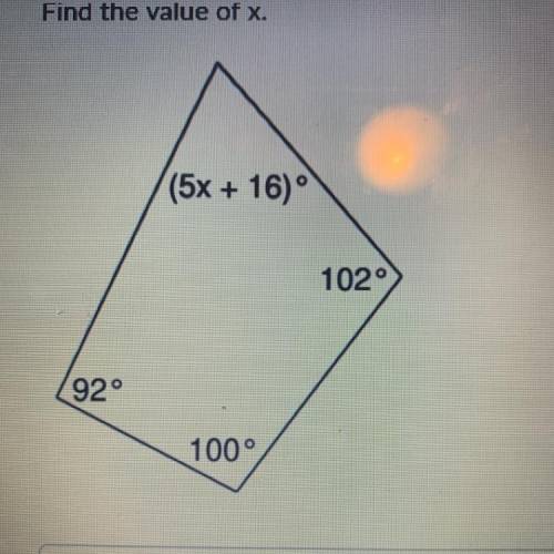 Find the value of x for this shape