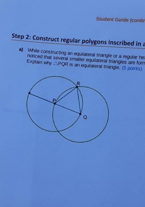 Student Guide (continued) Step 2: Construct regular polygons inscribed in a circle. a) While constr