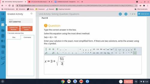 Describe and justify the methods you used to solve the quadratic equations in parts A and B.