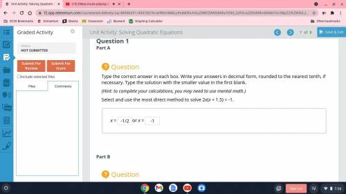 Describe and justify the methods you used to solve the quadratic equations in parts A and B.