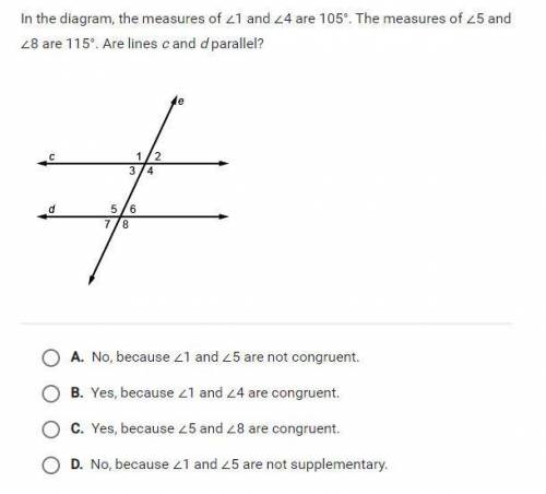 PLEEEEASEEE HELP ASAP

In the diagram, the measures of ∠1 and ∠4 are 105°. The measures of ∠5 and