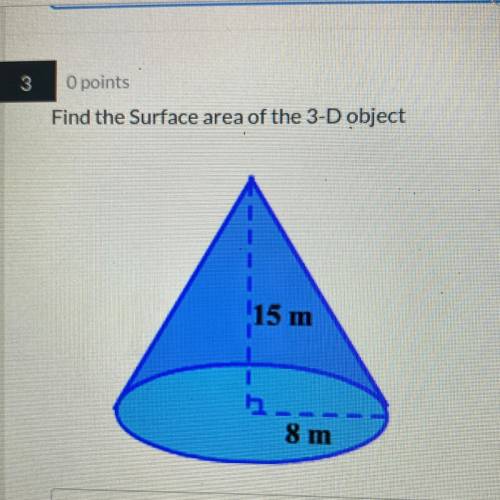 Find surface area of this cone, show work plz
