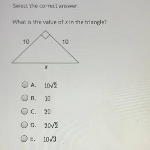 What is the value of x in the triangle?