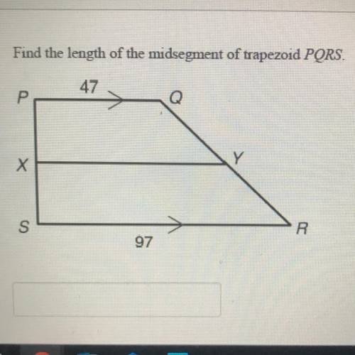 Find the length of the midsegment of trapezoid PQRS.