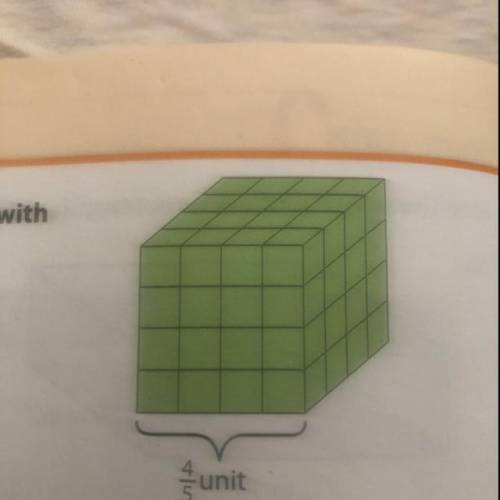 The cube shown has an edge length of 4/5 unit and is filled with smaller cubes. 1) how many small c