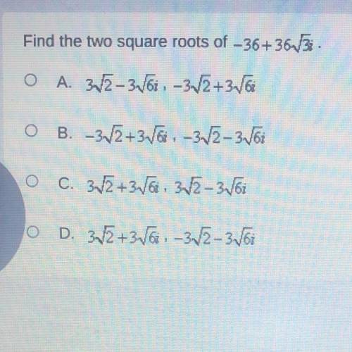 Find the two square roots