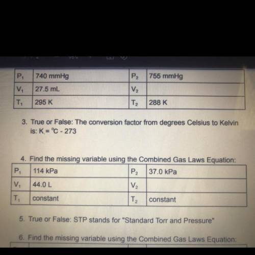 Hello there :3 Please anwser this Combined gas law problem for me . By the way just anwser #4 for m