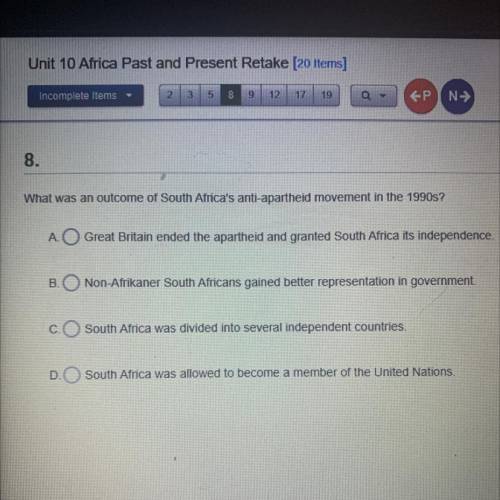 What was an outcome of South Africa anti-apartheid movement in the 1990s￼