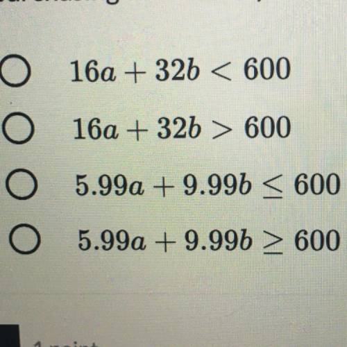 HURRY AND SOLVE PLEASE

Using a to represent the number of 16-gigabyte memory sticks and