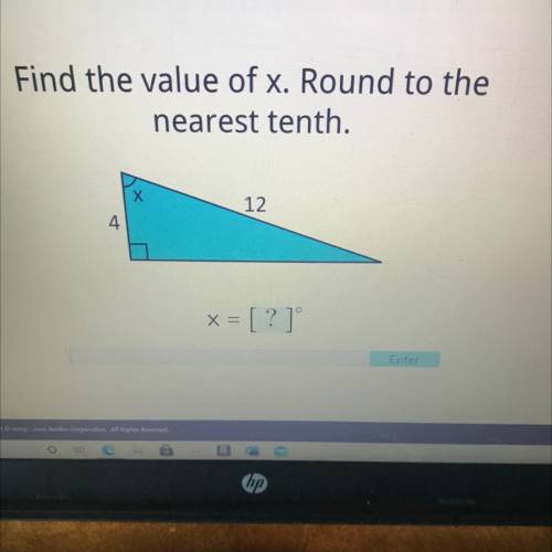 Find the value of x. around to the nearest tenth.