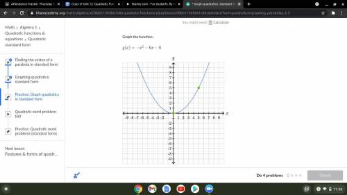 Graph the function. g(x)= -x^2-6x-6
