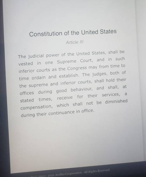 According to the given excerpt from Article 3, the Constitution establishes that the Supreme Court