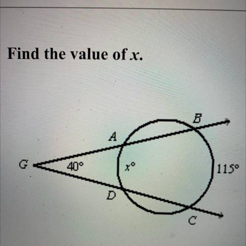 Find the value of x. Step by step solution please.