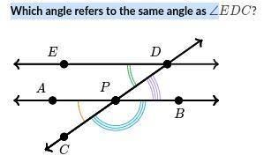 Which angle refers to the same angle as ∠EDC