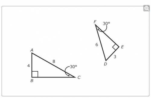 Which trigonometric ratios can be determined from the triangles?

Select all that apply
.A.sin(30∘