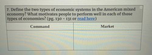 7. Define the two types of economic systems in the American mixed

economy? What motivates people