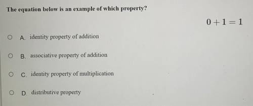 The equation below is an example of which property?
