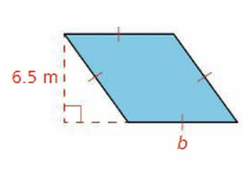 The area of the rhombus is 52m². What is the base of the rhombus?