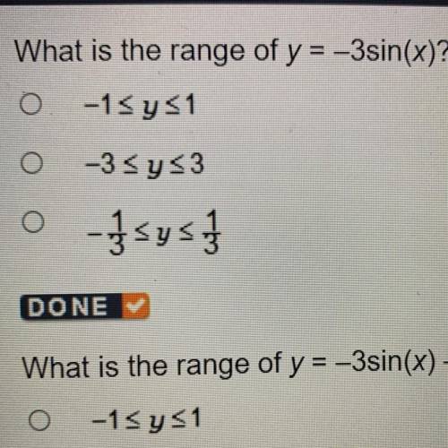 What is the range of y=3sin(x)