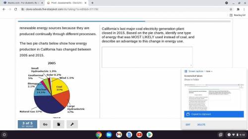 California’s last major coal electricity generation plant closed in 2015. Based on the pie charts,