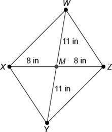 In the figure, WM = MY = 11 in, and XM = MZ = 8 in. Is quadrilateral WXYZ a parallelogram? Why or w
