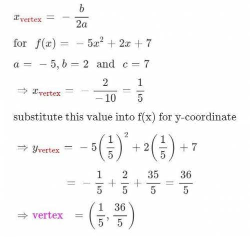 Find the vertex of f(x) = -x² + 2x + 7​