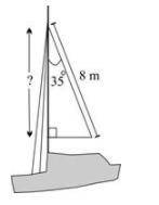 The sail of a boat is in the shape of a right triangle, as shown below:

The sail of a boat is a r