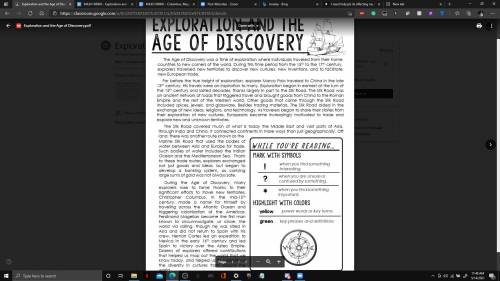 A paragraph on The exploration and the age of discovery